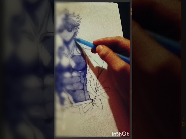 Turning a Blank Page into Art 🎨🔥 Satisfying Drawing Process ✍️🖤 #shortvideo