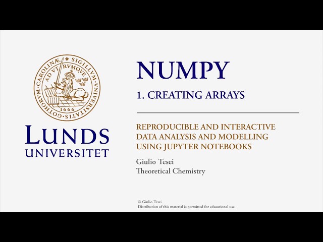 NUMPY: 1. Creating Arrays