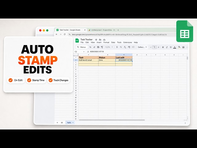 How to Timestamp the Last Edit with an onEdit Trigger in Google Sheets