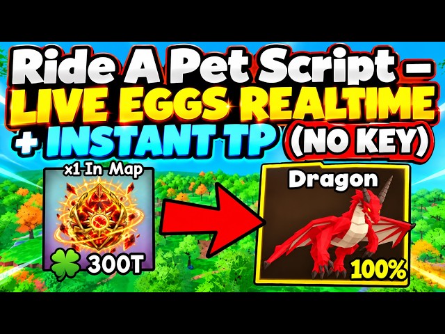 NEW Ride A Pet Script – LIVE EGGS REALTIME + INSTANT TP (NO KEY)