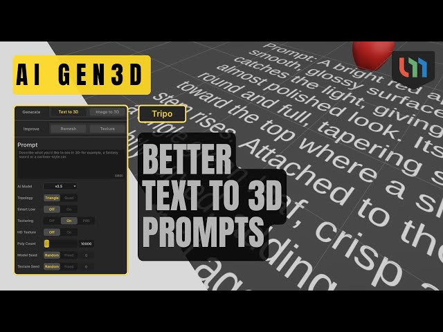 You need more details in your AI Text to 3D Prompts