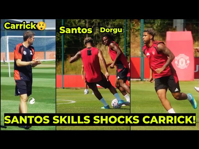 Andrey Santos SHOCKS Carrick as he DID THIS to Dorgu in his First Training with United Teammates..