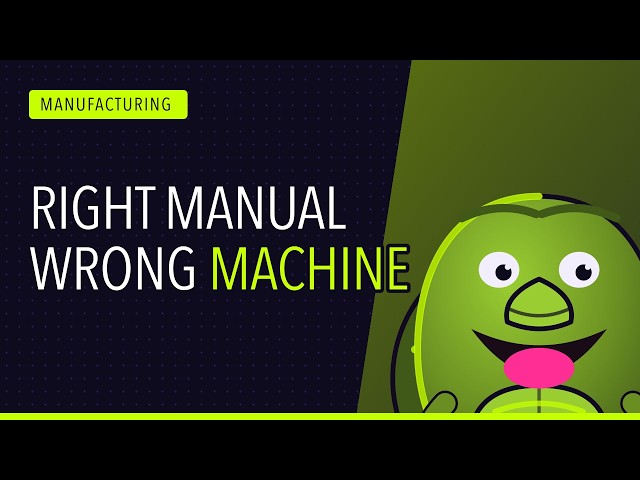 Manufacturing: the manual is right, for a different machine | Agents That Know Your Data #7