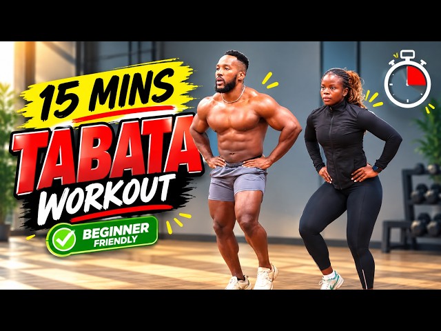 15 MIN TABATA WORKOUT 🔥 | Beginner Friendly Full Body HIIT