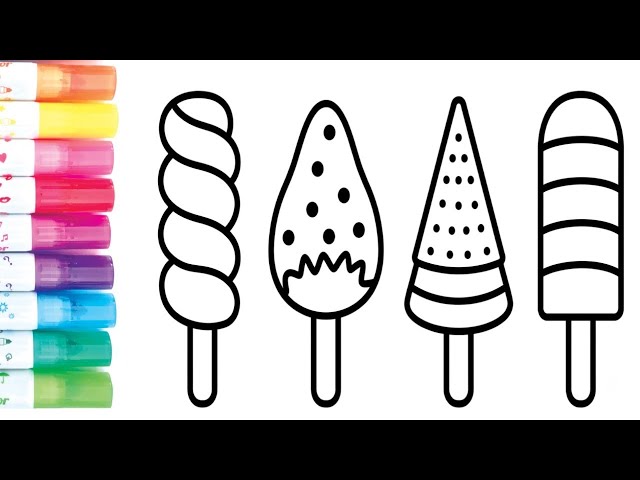 How to Draw 4 Different Ice Creams Step by Step | Easy Drawing for Beginners & Kids