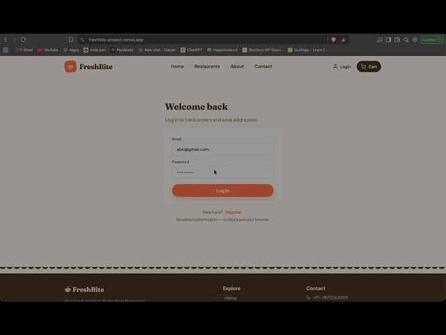 FreshBite - Online Food Ordering #react #development