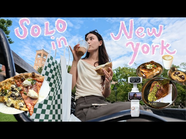 solo trip to nyc 🚕🗽 3 days in new york, what i ate, cafe hopping, exhibition, insta360 luna ultra