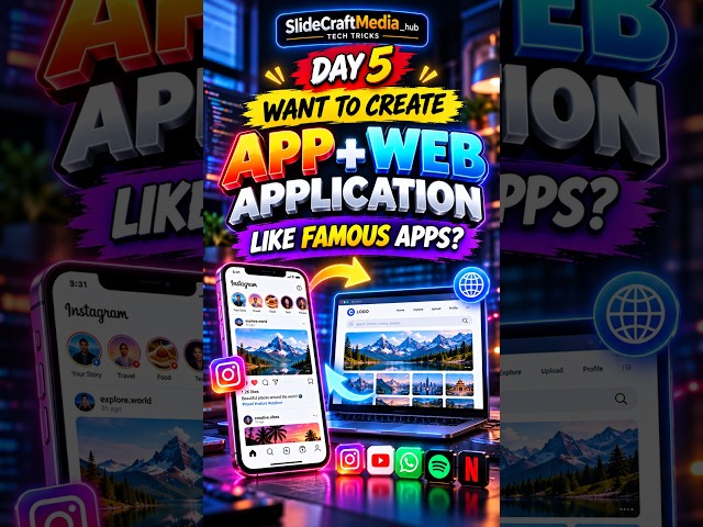 🚀 Want to create an Android App + Web Application like famous apps? #slidecraftmedia #techtips #ai