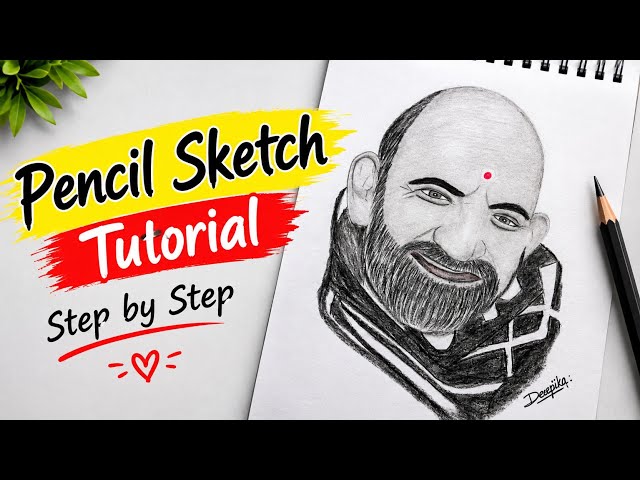 Neem Karoli Baba Pencil Sketch🥰🙏🏻 | Easy Step by Step Drawing Tutorial#art#hanuman#drawing#sketch 
