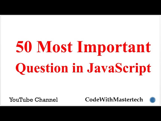 Top 50 JavaScript MCQ's Questions and Answers (English and Hindi Language)