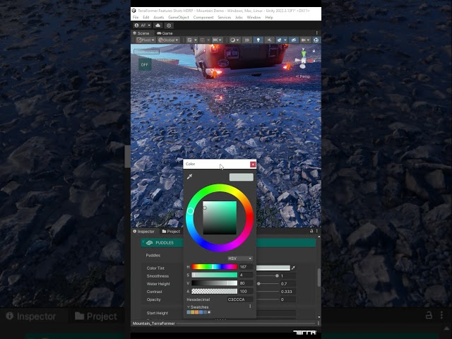 Puddles Power: How TerraFormer’s Procedural Puddles Can Transform Your Terrain Projects #shorts