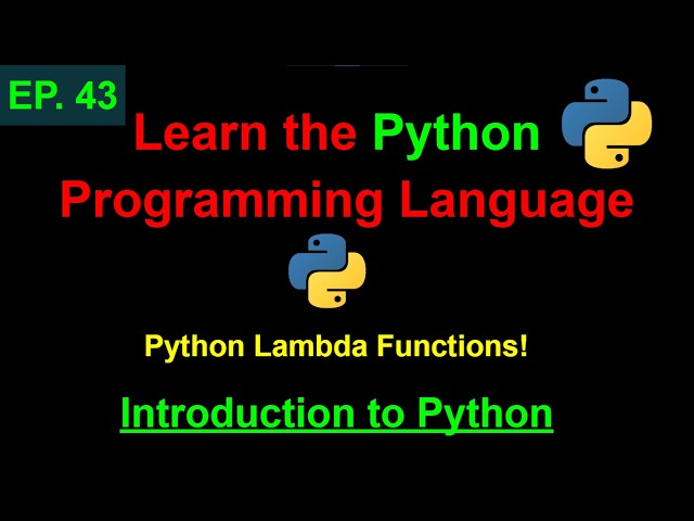 Python Lambda Functions | Learn Python Programming (Ep. 43)
