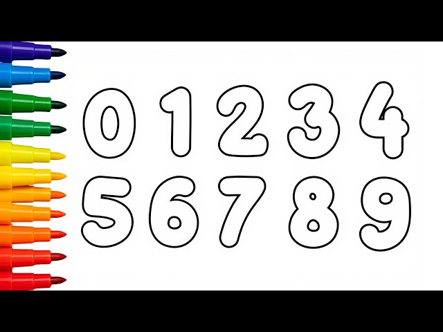 Learn Number Drawing, Coloring for kids | Number Drawing 1 to 10