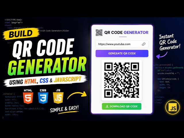 🔥 Build a QR Code Generator Using HTML, CSS & JavaScript | Beginner Project