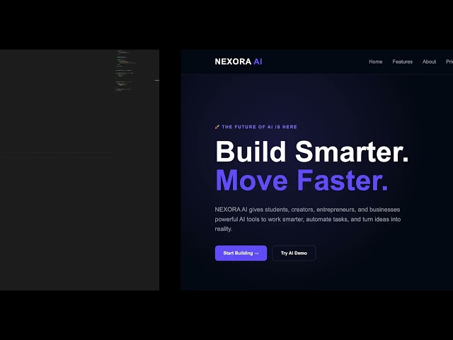 I Built the NEXORA AI Website with HTML, CSS & JavaScript 🤖💻 #Shorts