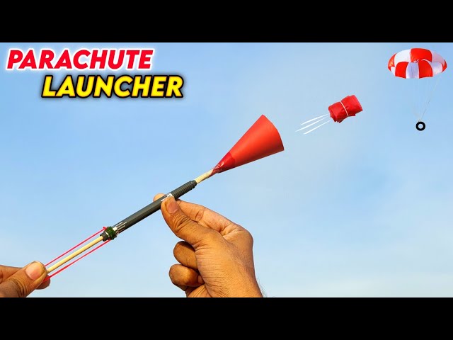 How to make parachute launcher , How to make parachute from plastic Bag
