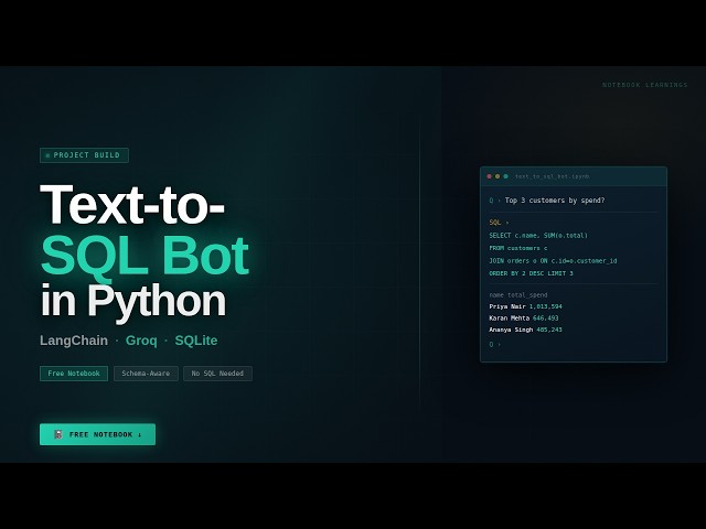 Build a Text-to-SQL Bot in Python — Ask Your Database in Plain English | Free Notebook