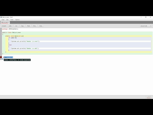 How to make a program in java to find if a number is odd or even part 1