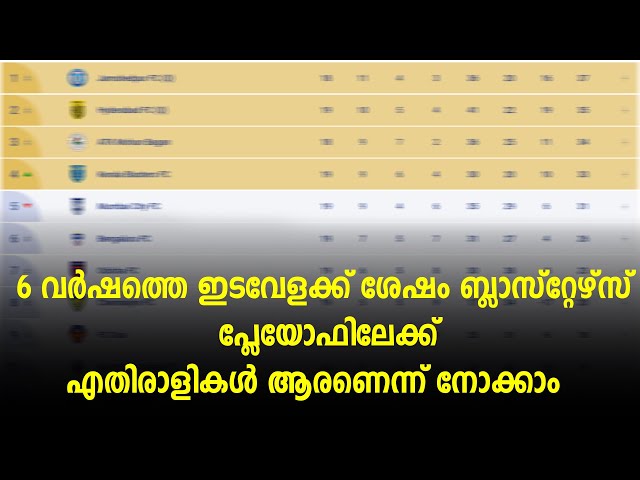 6 വർഷത്തെ ഇടവേളക്ക് ശേഷം ബ്ലാസ്റ്റേഴ്‌സ് പ്ലേയോഫിലേക്ക് എതിരാളികൾ ആരണെന്ന് നോക്കാം | BL Football