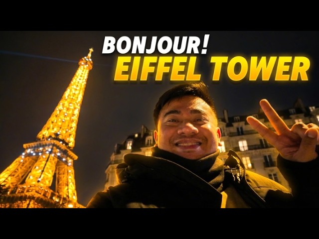 PARIS FIRST NIGHT WALKING TO EIFFEL TOWER | France Travel Vlog