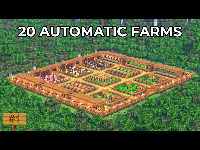 Minecraft: 20 Automatic Farms for Survival (Bedrock & Java) | Farmland Part 1