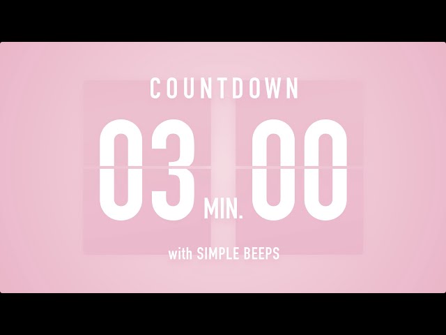 3 Minute Countdown Timer 🌸 Flip Clock with Simple Beeps 🔔