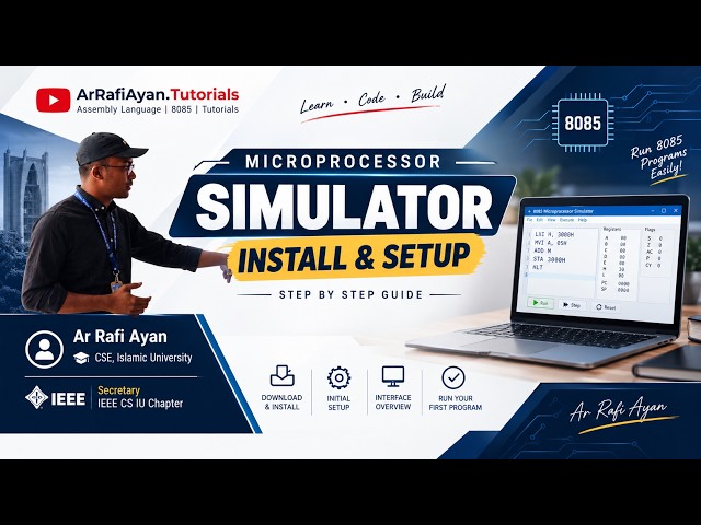 8085 Microprocessor Simulator Install & Setup #1 | Complete Beginner Guide (Bangla Tutorial)