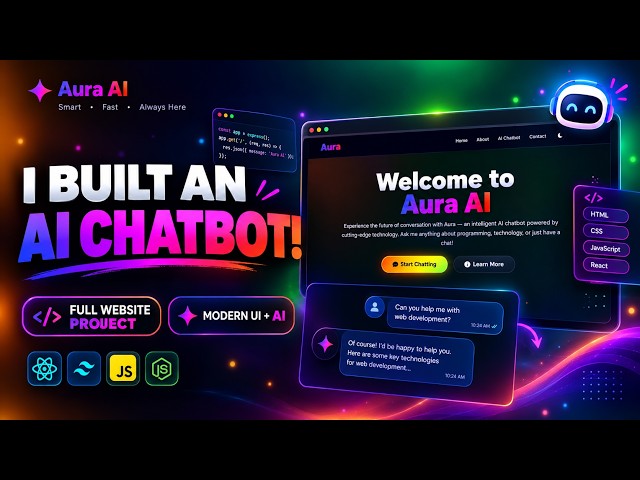 ✨ Aura AI Chatbot – Modern Responsive Website UI Design