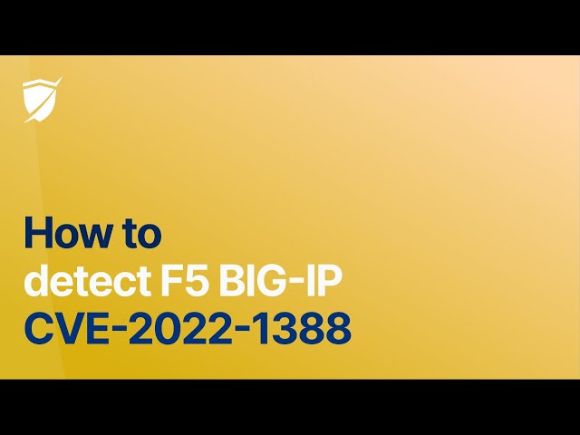 Detect F5 BIG-IP - CVE-2022-1388 - in minutes