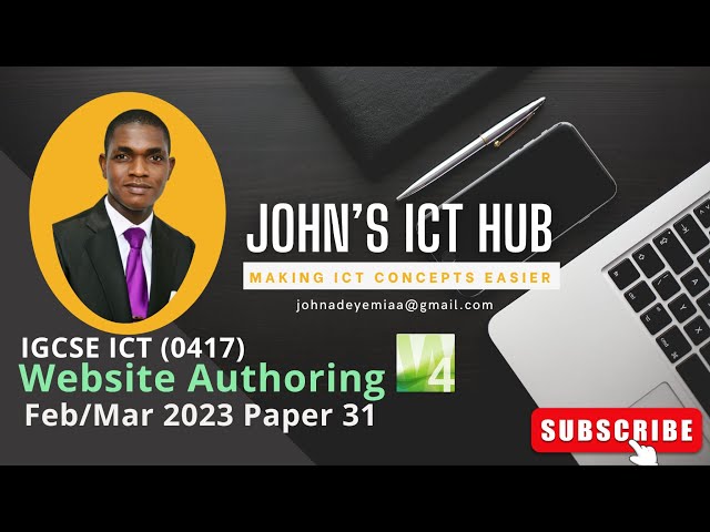 WEBSITE AUTHOURING ||  IGCSE ICT FEB MAR 2023 PAPER 31