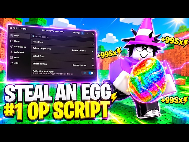 Steal An Egg Script (No Key) — Auto Fram, Instant Steal, God Mode, Auto Drone, TP Steal & More!