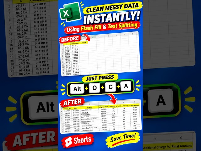 Fix Messy Excel Columns with 1 Shortcut! 😱