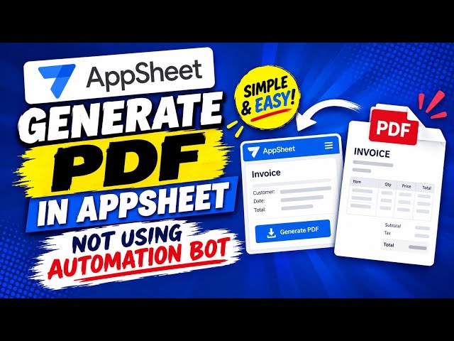 AppSheet PDF Generation Without Automation Bot
