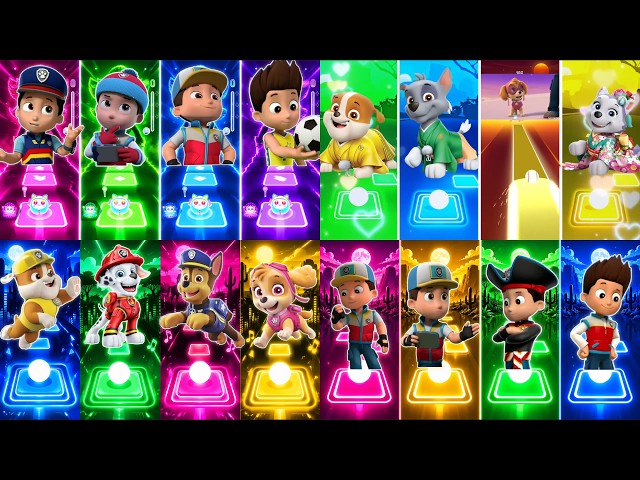 RYDER 🆚 RYDER 🆚 RYDER 🆚 RYDER ｜ Neon Paw Patrol 🎵 Tiles Hop