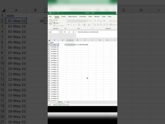 How to find Week Number #shorts