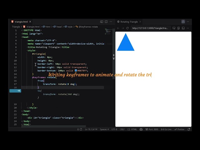 How to Create & Rotate a Triangle Using CSS 🔺 | CSS Tricks #shorts