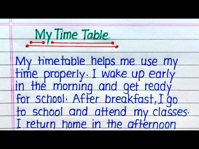 My Time Table Essay in English || Essay on My Time Table in English || Study Time Table 