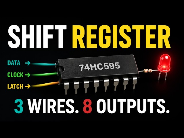 Arduino Shift Register Tutorial: 3 Wires, 8 Outputs, and the Code