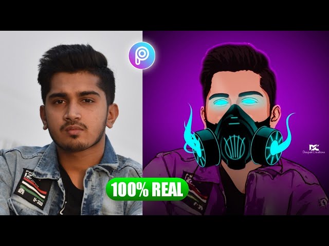 30 Second Neon Visual Face Mask Photo Editing In Picsart App By Deepak Creations #Shorts #picsart