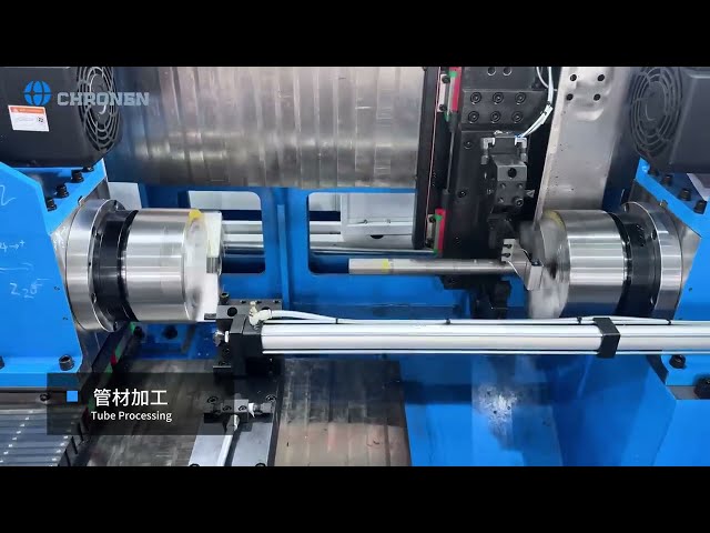Fully automatic tube parting and forming line