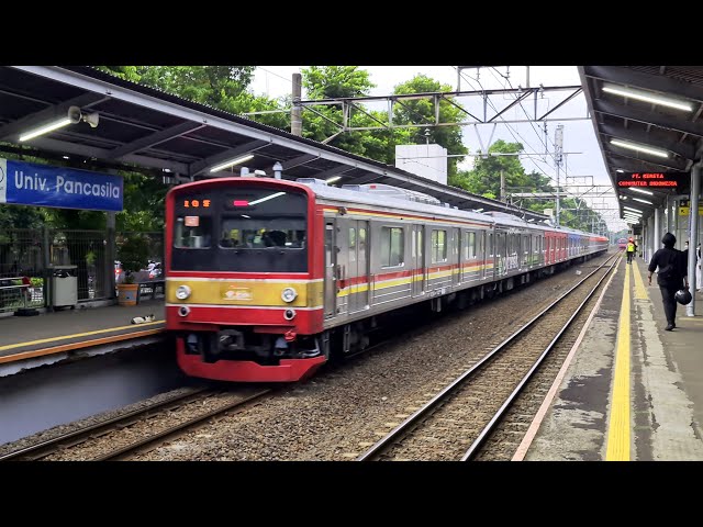 Stasiun Universitas Pancasila: Kompilasi KRL Commuter Line JR 205, TM 6000 [4K]