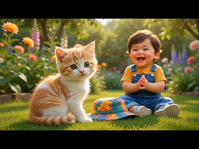 Funny Baby Moments with Cat  | Funny Baby and Cat 😺 👶| Non Stop Laughing and Giggles 