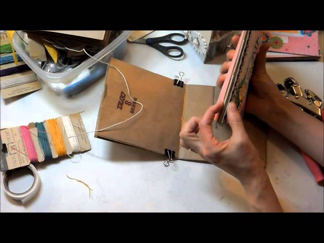 Constructing paper bag albums!