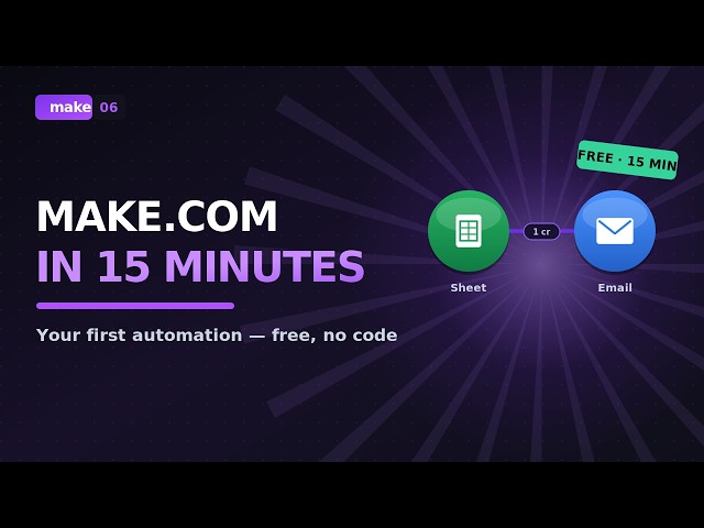 Make.com Tutorial for Beginners: Build Your First Scenario in 15 Minutes