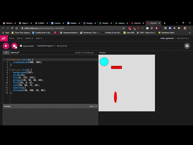 p5 js Web Editor   Example Program