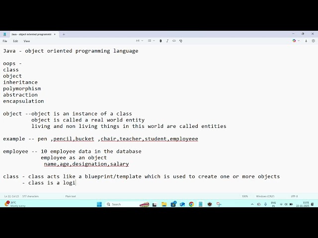 Java class and object concept with example program