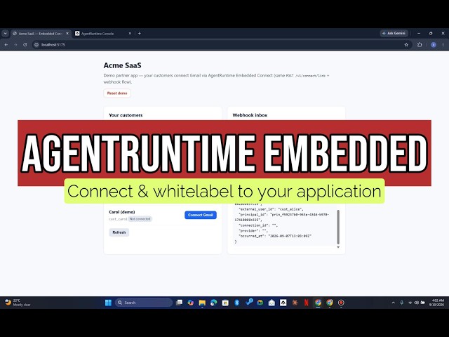 Agentruntime Embedded - B2B2C - whitelabel to your system