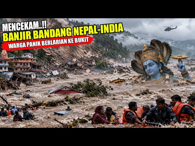 TERRIFYING..!! MOMENTS OF FLASH FLOODS AND LANDSLIDES IN NEPAL-INDIA | RESIDENTS IN A STATE OF PANIC