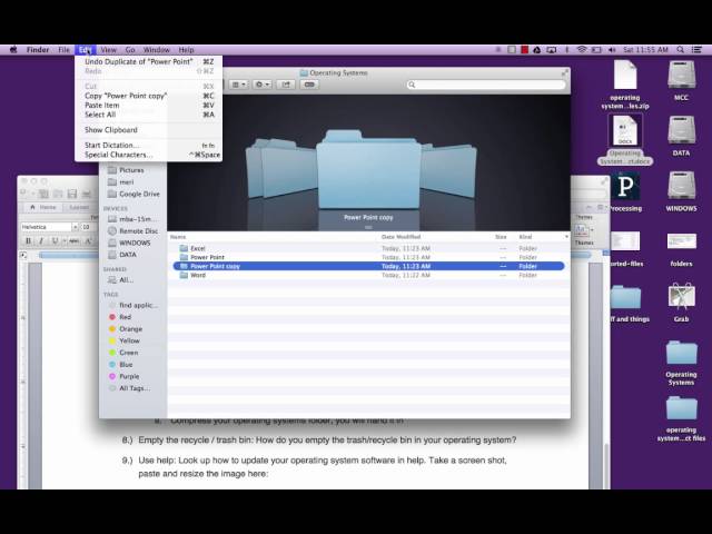 Computer lit: cut, copy, move mac