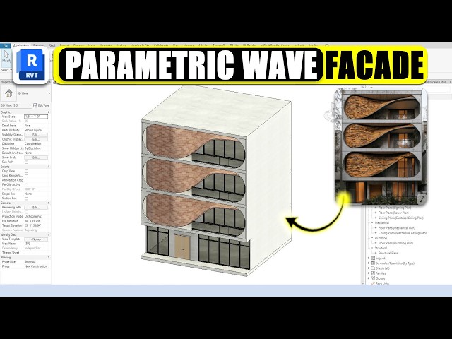 How to Create a Parametric Wave Facade in Revit | Step-by-Step Tutorial